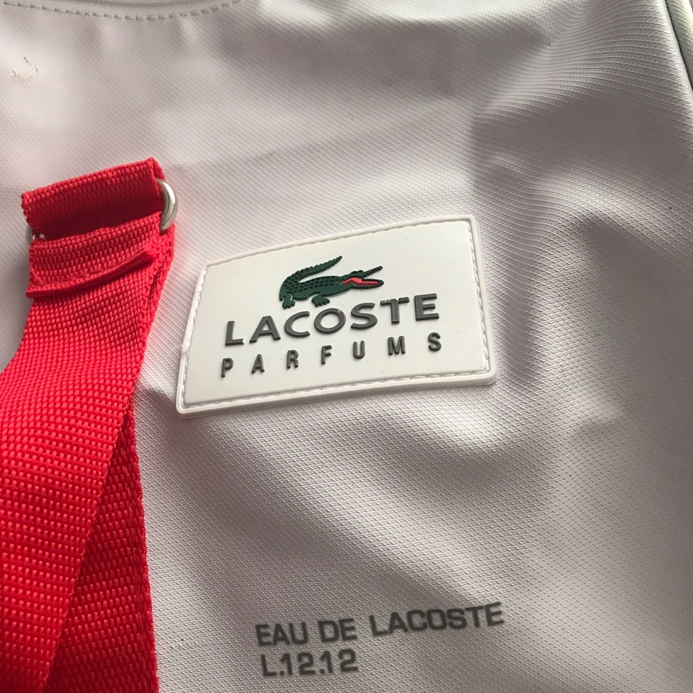 White And Red Lacoste Bag